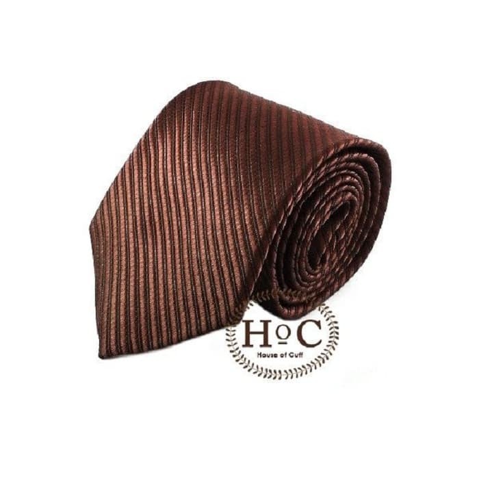 BROWN RED LISTED TIE