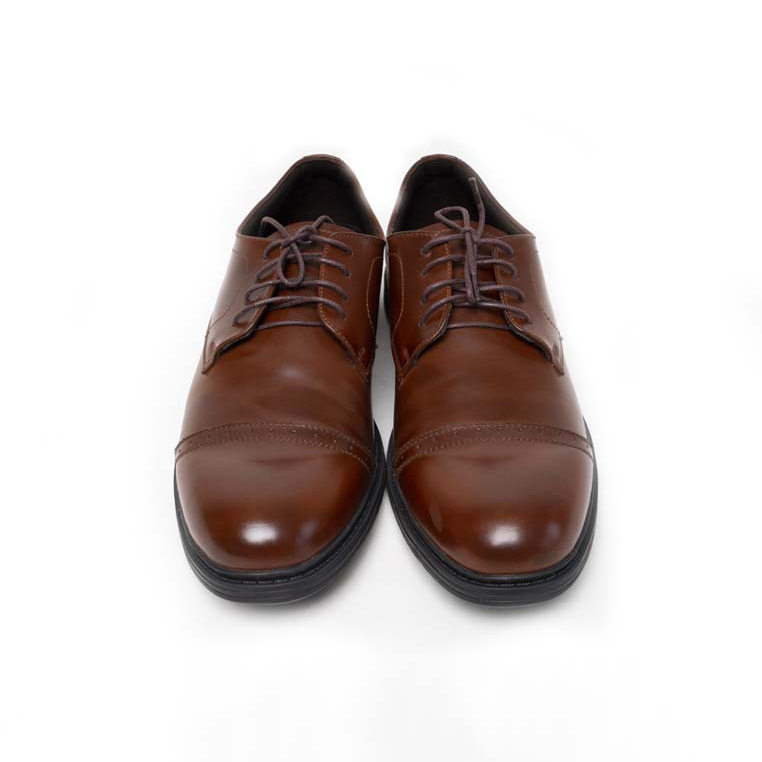 OXFORD QUARTER BROGUE LEATHER SHOES BROWN