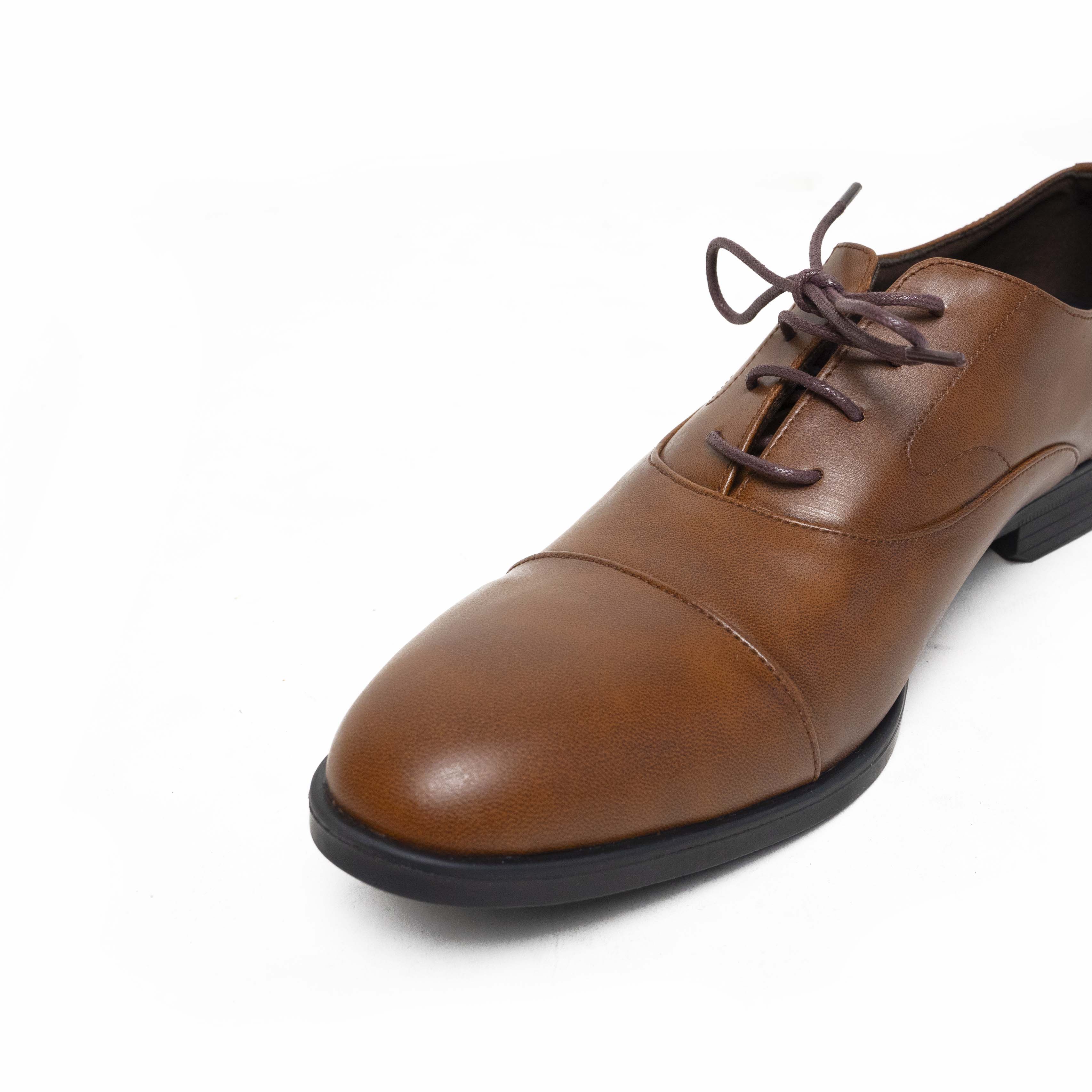 OXFORD CAP TOE LEATHER SHOES BROWN