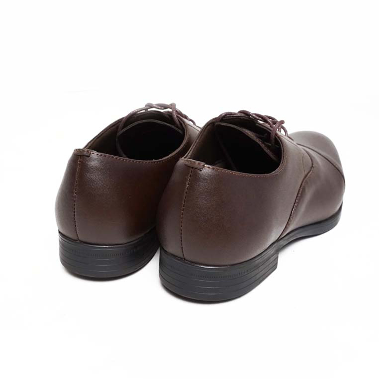 OXFORD CAP TOE LEATHER SHOES DARK BROWN