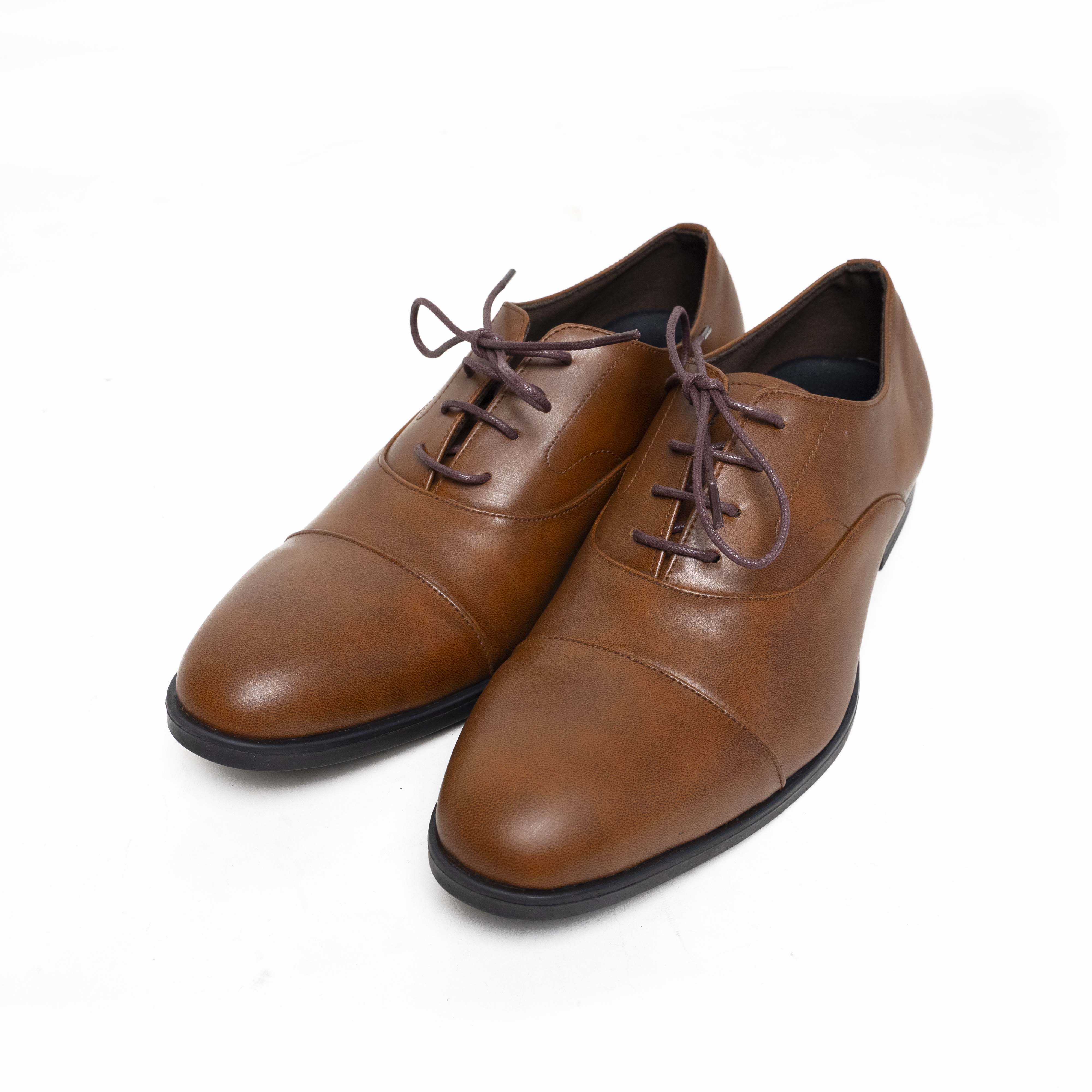 OXFORD CAP TOE LEATHER SHOES BROWN