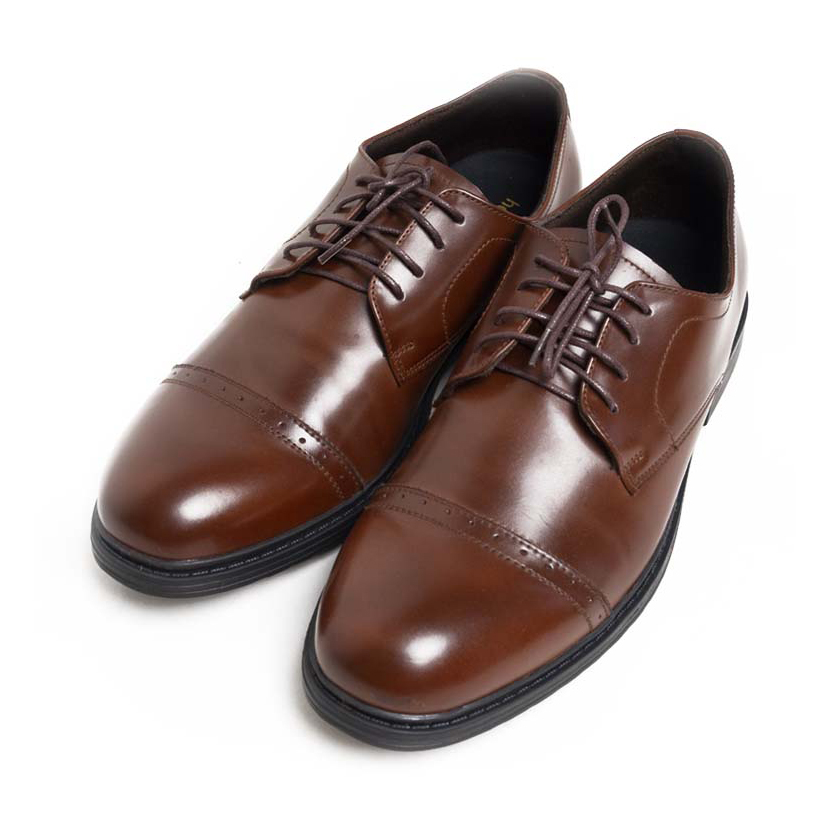 OXFORD QUARTER BROGUE LEATHER SHOES BROWN