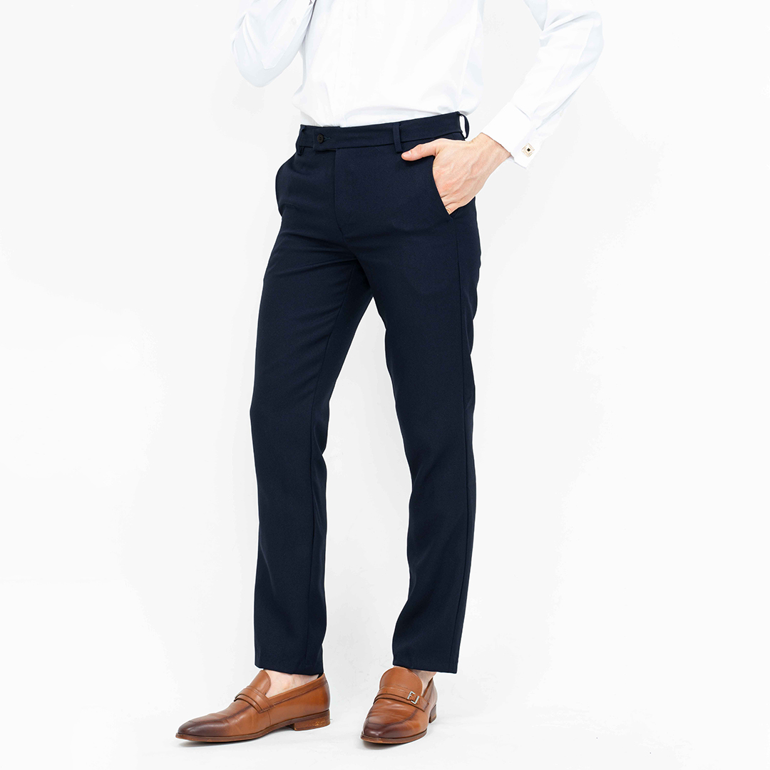 NAVY FORMAL SLIM FIT PANTS BUTTON